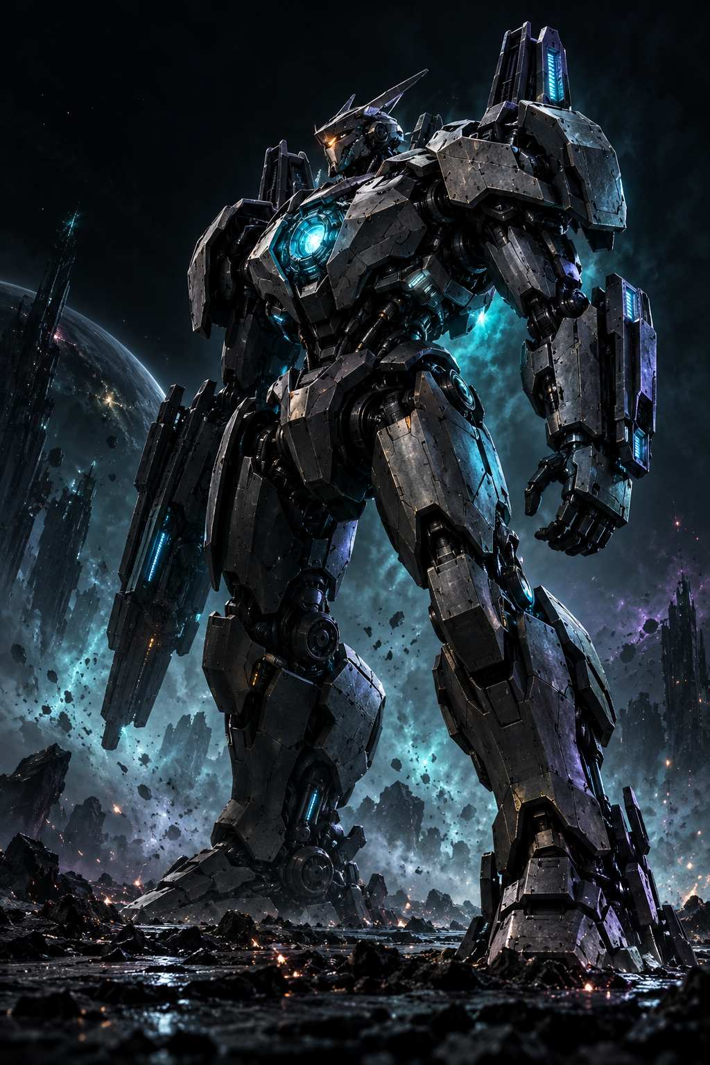 A futuristic combat mech